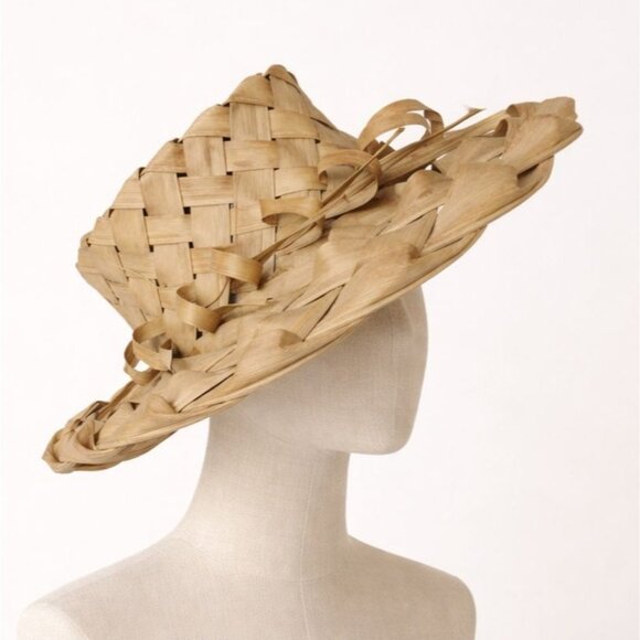 Handwoven Straw Sun Hat Palm Leaf Beach Coastal Market Wide Brim Natural Summer main image 9